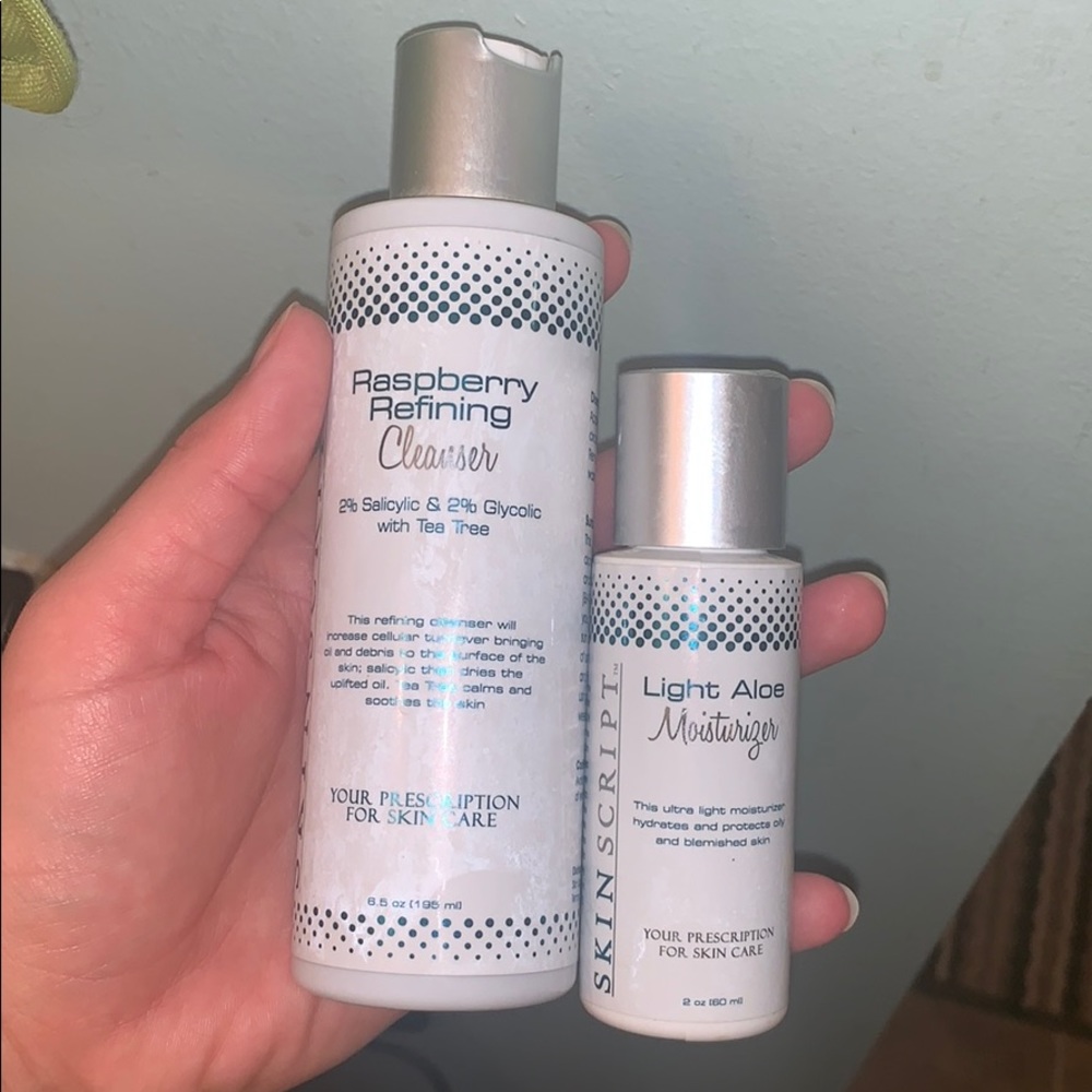 Skin Script Raspberry cleanser and Aloe lotion